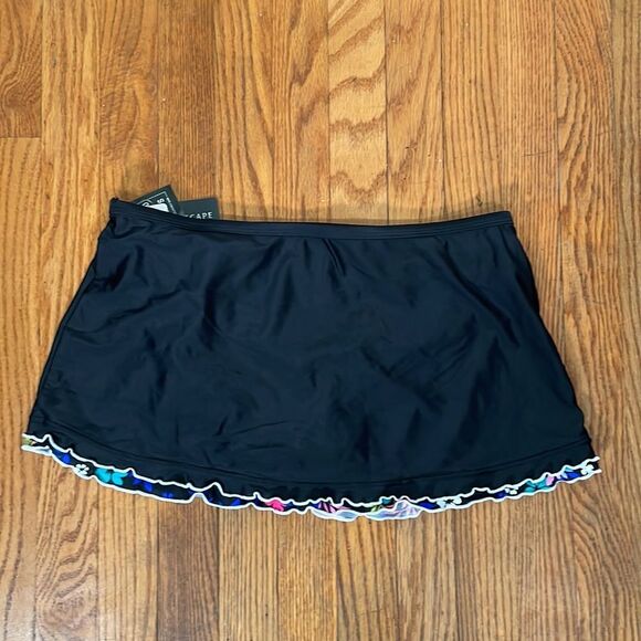 Island Escape Mariposa Ruffled Ruched Swimsuit Skirt size 10 NWT - Picture 3 of 10
